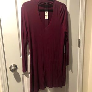 EXPRESS NWT - Plum keyhole sweater dress